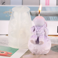 3D Astronaut Shaped Candle Mold Silicone Soft Easy Demould Lunar Human Body Molds Soap Resin Chocolate Ice Cube Mould Home Decor