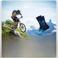 AliExpress NONE 1 Pair Mid length outdoor sports cycling socks, wear-resistant color blocking mid length basketball socks