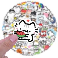 AliExpress FANLU 10/90PCS Cute Cat Stickers Line Kitten Cartoon Decals Animal Meme Decoration Laptop Guitar Car Bike Skateboard Graffiti Kids Toy