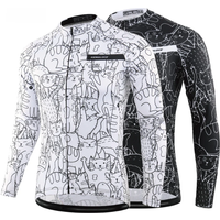 AliExpress KEMALOCE Cycling Jersey Long Sleeves Men&Women White&Black Cartoon 2024 Bicycle Jersey Team Summer Premium Anti UV Cycle Clothes