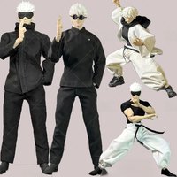 Multiple Options 1/12 Scale Jujutsu Kaisen Satoru Gojo Combats Shinjuku Battle Teather Clothes Set Model for 6Inch Action Figure