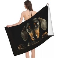Cute Dachshund Dog Beach Towel Quick Dry Kawaii Puppy Pet Bath Towel Sand Proof Swim Pool Towels for Travel Camping Yoga Sport