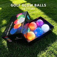 6 Pack MH-LED Light Up Golf Balls, Glow In The Dark Night Golf Balls, Impact Activated Luminous Golf Balls, Multi-Color Bright F
