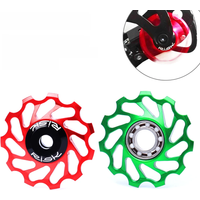 AliExpress NONE RISK 11T MTB Bicycle Rear Derailleur Jockey Wheel Ceramic Bearing Pulley AL7075 CNC Road Bike Guide Roller Idler 4mm 5mm 6mm