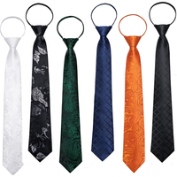 Men's Zipper Ties Pre-tied 8CM Lazy Necktie with Pocket Square Cufflinks for Business Wedding Prom Men Accessories Gravats Gift