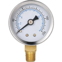 40mm 0~200psi 0~14bar Pool Filter Water Pressure Dial Hydraulic Pressure Gauge Meter Manometer 1/8" NPT Thread