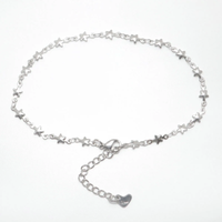 304 Stainless Steel Anklet Silver Color Pentagram Star On the Leg Anklet For Women Foot Chain Bracelets Jewelry Gifts, 1 Piece