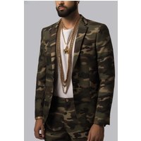 Fashion Camouflage Men's Suit Jacket Adult Role Play Leopard Suit Dress Casual Slim Fit Printed Jacket Pants Evening Dress Set