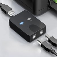 USB Printer Sharer, Automatic Network-Free Switching Splitter, One-To-Two Converter, Two Computers, Shared Splitter
