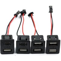 1Pcs Black Double Layer Usb Female Base Type-C Socket and Female Usb Lamp Charging Socket Power Socket With Cable Connector