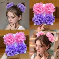 4 Sweet and Dazzling Flower Cute Hair Rings Suitable for Daily Use as Rubber Band Hair Accessories