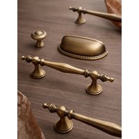 Santaya Bronze Solid Antique Brass Cabinet Handles Wardrobe Pull Cupboard Door Knob Kitchen Cabinet Handles Bronze Pulls