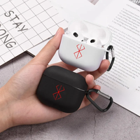 Red Pattern AirPods Case Black White Cover For Earphone For Airpods 1 2 Airpods3 For Airpods Pro2 Case Gift for Boyfriend Men