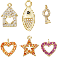 ZHUKOU CZ small earrings charms for DIY jewelry making Accessories supplies crystal mini pendant for handmade earrings VD774