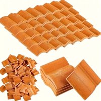 50/100pcs Mini Red Roof Tile Model Building Clay Material,Micro Sculpture Landscape DIY Imitation Tile Model Garden Decoration