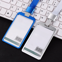 Aluminum Alloy Working Permit Cover ID Name Card Badge Holder Business Pass Card Lanyard Sleeve Case Metal Work Card Case Women