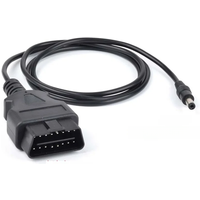 1 Meter OBD Power Supply Cable for Solar Panel to Vehicle Battery OBD2 16Pin Male to DC 5521 OBDII Interface Charging Adapter