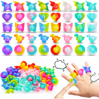 20Pcs Mix Dinosaur Unicorn Ring Pop Stress Relief Toys for Kids Birthday Party Favors Guest Gift Classroom Prizes Goodies Filler