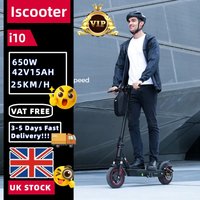 iScooter i10 Electric Scooter 10 Inch 650W 15Ah Scooter Foldable Electric Kick Scooter Max Range 45km Electric eScooter Whit APP
