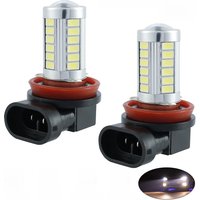 2Pcs H8/H11 Auto LED Fog Light Bulbs 660LM 6000K White Car Driving Running Lamp 12V Plug and Play Car Attachment Replacement