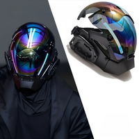 Punk Helmet Mask Gothic Futuristic Techwear Mask Halloween Party Costume Props Accessories for Women Men Music Festival