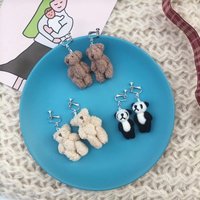 Creative gifts cute teddy bear dangle earrings fashion jewelry animal earrings statement earrings for women.