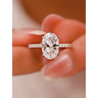 GRA 925 Sterling Silve Zirconia Gorgeous 1-5CT Oval Stone Ring For Women Engagement Wedding Luxury High Quality Fine Jewelry