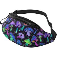 AliExpress NONE Psychedelic Mushrooms Fanny Pack for Men Women with Adjustable Belt Bag Casual Waist Pack for Travel Hiking Running Cycling