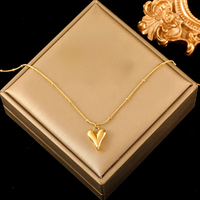EILIECK 316L Stainless Steel Gold Color Heart Love Necklace Earrings Trendy For Women New Party Gift Waterproof Jewelry Set