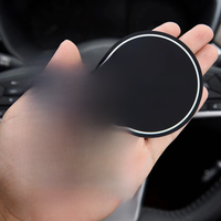 2Pcs Car Coaster Water Cup Bottle Holder Anti-slip Pad Mat Silica Gel For Skoda VRS KAMIQ Octavia Fabia 2 3 S logo