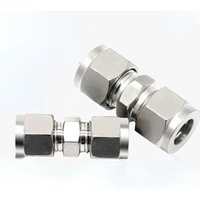 304 SS Stainless Steel 3 4 6 8 10 12mm 1/8" 1/4" 3/8" 1/2" OD Pipe Double Ferrule Tube Fitting Connector