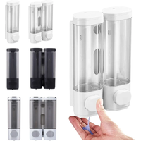 300ML Soap Lotion Dispenser Wall- Mounted Manual Liquid Dispenser Refillable Soap Dispenser for Kitchen Bathroom Washroom