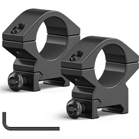 2Pcs Low Profile Scope Mounts Ring for Dia 25.4mm tube Scopes 20mm Picatinny Rail Tactical Flashlight Mount