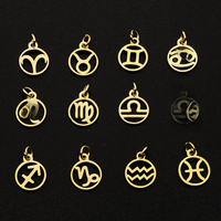 12pcs/set Zodiac Sign Stainless Steel Horoscope DIY Jewelry Charms Connector Wholesale Earring Making Pendant Factory Price