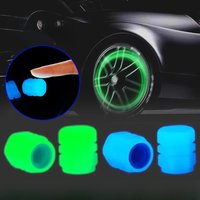 AliExpress 4pcs Luminous Tire Valve Caps Fluorescent Night Self-luminous Tire Fiber Hat Light Luminous Scooters Cycling Sports Valve Cap
