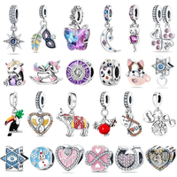 925 Original Bracelet Fashion Butterfly Moon Star 925 Silver Charms Beads Fine DIY Birthday Jewelry For Women 2025 Party Gifts
