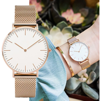Top Brand Luxury Watches Women Fashion Stainless Steel Mesh Belt Quartz Wristwatch Simple Casual Ladies Clock Gift Montre Femme