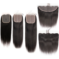 4x4 5x5 Lace Closure Straight Human Hair Top Lace Closure Preplucked Ear to Ear 13x4 Lace Frontal Transparent Lace Closure