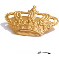 Yhpup Personalized Stainless Steel Metal Crown Women Men Brooch Pin Accessories Rust Proof Chic Jewelry Wholesale