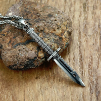 AliExpress mprainbow Supernatural Sword Dagger Knife Necklace Pendant for Men Stainless Steel Male Bike Jewelry