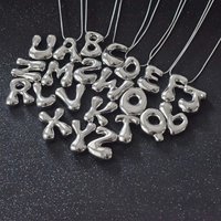 Stainless Steel Balloon Alphabet Letter Necklace for Women Girls Thick Bubble Initial Necklaces Birthday Gifts 2025 New Jewelry
