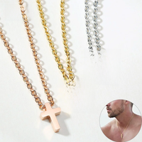 Vnox Men's Small Cross Pendant Simple Classic Stainless Steel Jesus Christ Necklaces Religious Women Unisex Jewelry 20" Chain