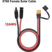 XT60 Adapter to Female Plug Solar Connector Charge Extension Cable 12AWG Wire For Power Station Solar Generator Battery Pack