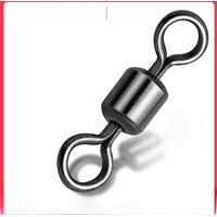 FishTrip Rolling Barrel Swivels 50Pack Fishing Swivels Saltwater Swivels Fishing Tackles Stainless Steel Swivels Black Nickel
