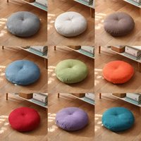 (40cm/50cm)Linenium Cushion and Thick Circular Fabric Balcony Japanese -style Tatami Bay Window Yoga Floor Large Cushion 의자 쿠션