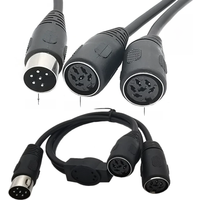 MIDI DIN 6-Pin Splitter Y Adapter Cable MIDI 6 Pin Male to dual 2 x DIN-6pin Female Extension Audio Cable 50cm
