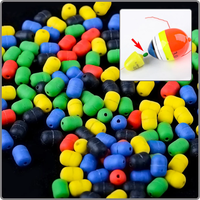 50Pcs Rocky Fishing Color Soft Rubber Anti-Collision Block Beans Abo Float Line Hole Buffer Protection Bean Fishing Accessories