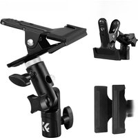 K&F CONCEPT Reflector Clip Holder Light Stand Fit 1/4" to 3/8" Screw Mount 360° Swivel Clamp Adapter For Photo Studio Reflector