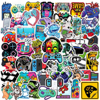 10/30/50pcs Cartoon Gothic Skull Joystick Gamepad Stickers Cool Video Game Decal Car Laptop Phone Graffiti Waterproof Sticker