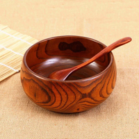 High Quality Camphor Wood Soup Bowl Fashion Natural Healthy Wooden Rice Bowl Food Fruit Dish